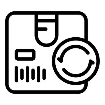 Change parcel icon outline vector. Delivery box Illustration