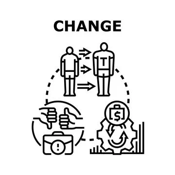 Change process concept representing business and personal transformation Stock Illustration