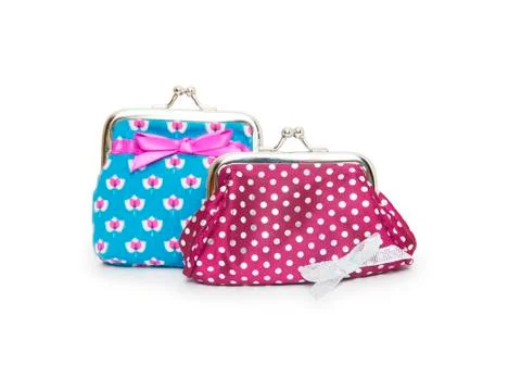 Change purses isolated on white background Stock Photos