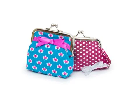 Change purses isolated on white background Foto stock