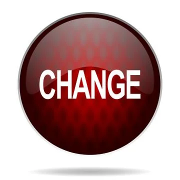 Change red glossy web icon on white background. Ilustración de archivo
