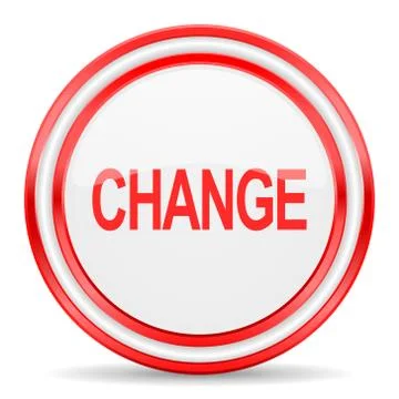 Change red white glossy web icon Illustrazione stock