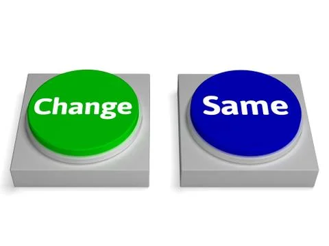 Change same buttons shows changing or improvement Stock Illustration