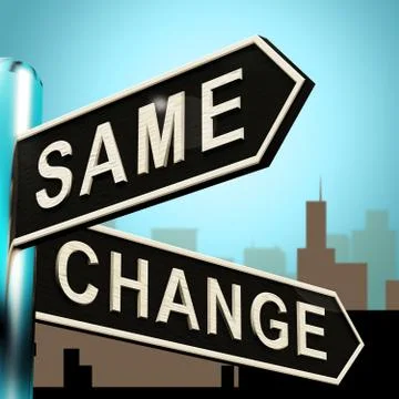 Change Same Signpost Showing That We Should Do Things Differently Stock Illustration