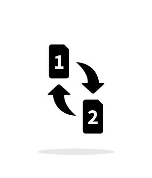 Change SIM cards simple icon on white background 스톡 일러스트