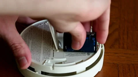 Change Smoke Detector Batteries Stock Footage 24718674