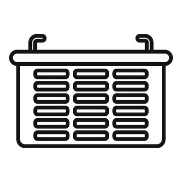 Change solar panel icon outline vector. Fixture module Stock Illustration