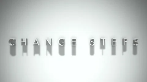 Change steps 3D title animation white text on a white background Stock Footage 299422882