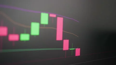 Change the stock market chart. The fall in the value of cryptocurrencies Stock Footage 199250073