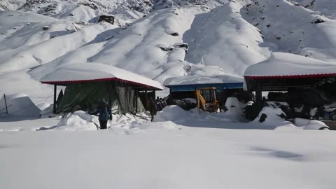 Change in Temperature, Heavy Snowfall in kedarnath Stock Footage 196706196