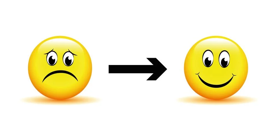 Change thinking from negative to positive Stock Illustration