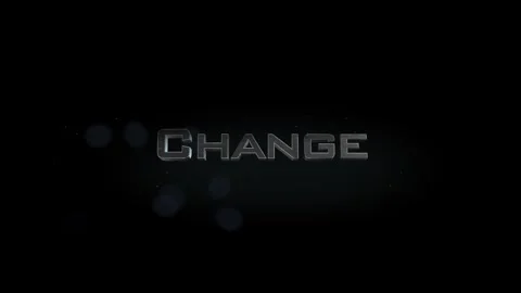 Change title metal text on black alpha channel background Stock Footage 295830256