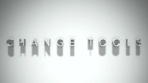 Change tools 3D title animation white text on a white background Stock Footage 299373822