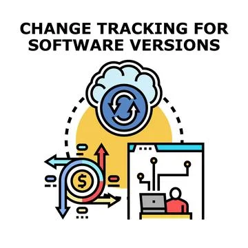 Change tracking for software versions development process Stock Illustration