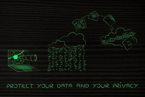Change from unsafe to secured cloud computing service 스톡 일러스트