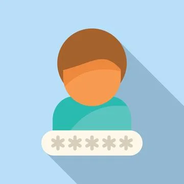 Change user password icon flat vector. Two step access Stock Illustration