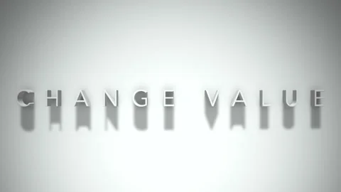 Change value 3D title animation white text on a white background Stock Footage 299373819