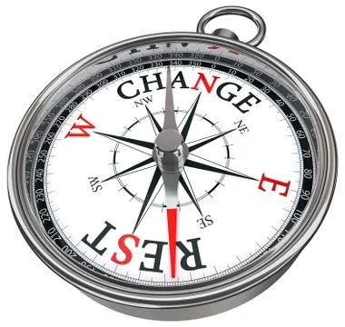 Change vs rest concept compass Stock Illustration