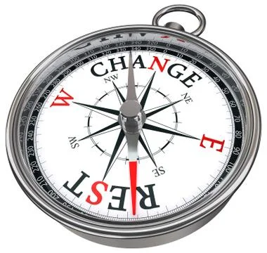 Change vs rest concept compass Illustrazione stock