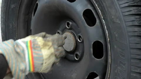 Change a wheel Stock Footage 10684983