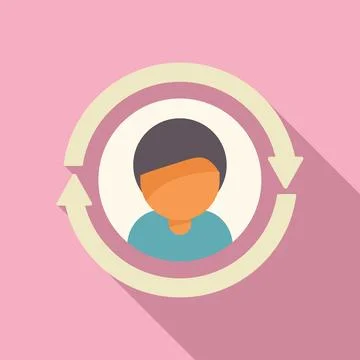 Change worker person icon flat vector. Profile job Illustrazione stock