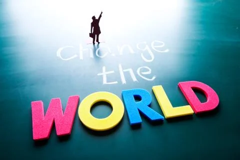 Change the world concept Stockfoto's