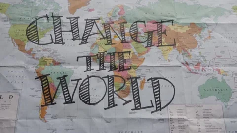 Change the World map Stock Footage 156510151