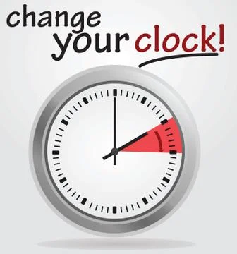 Change your clock notice Stock Illustration