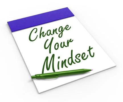 Change your mind set notebook shows positivity or positive attitude Stock Illustration