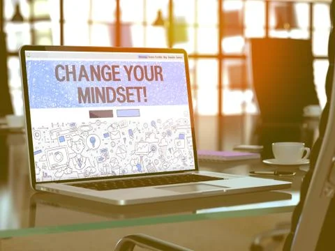 Change Your Mindset - Concept on Laptop Screen 스톡 일러스트