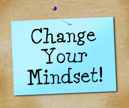 Change your mindset indicating think about it and reflect plan イラスト素材