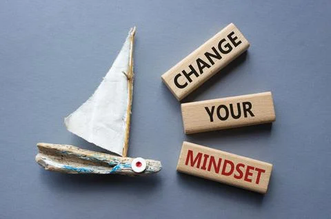 Change your mindset symbol. Concept words Change your mindset on wooden blo.. Stock Photos