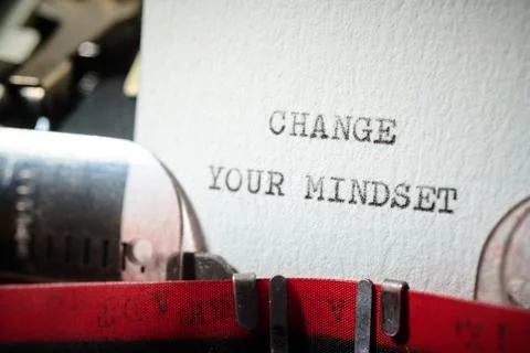 Change your mindset text written with a typewriter Stock Photos