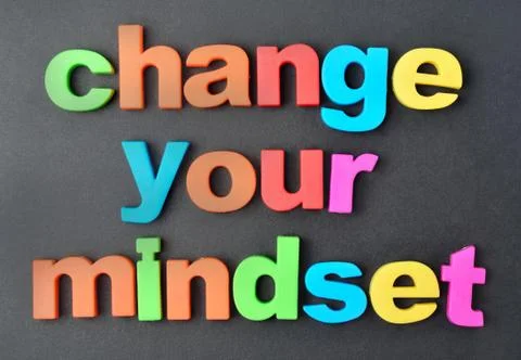 Change your mindset words on background Stock Photos