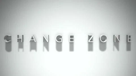 Change zone 3D title animation with shadows on a white background Stock Footage 297510234