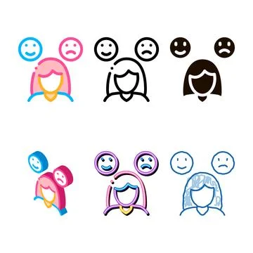 Changeable multipack mood symptomp of pregnancy vector icon Illustrazione stock