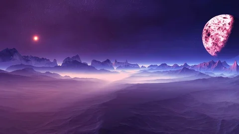 Changeable Sunrise on Alien Planet Stock Footage 101818149