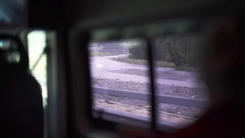 Changed road in the car window Stock Footage 99615950