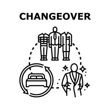 Changeover concept daily routine changing clothes Illustrazione stock