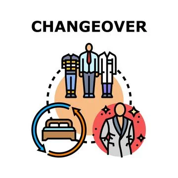Changeover concept daily routine changing clothes Illustrazione stock