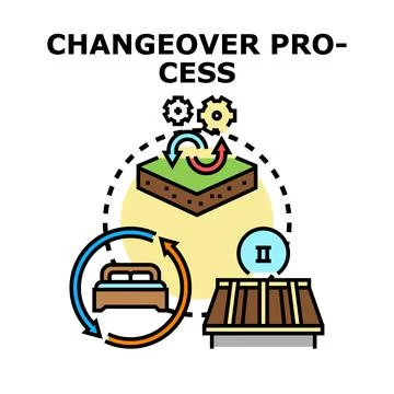 Changeover process concept for business development Stock Illustration