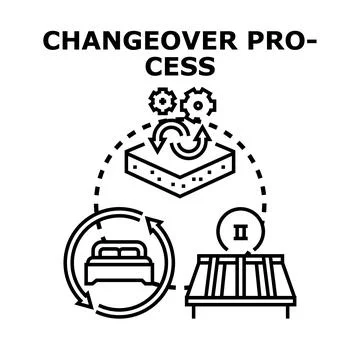 Changeover process concept for business development Stock Illustration