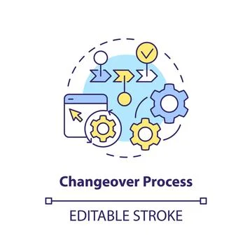 Changeover process concept icon Stock-Illustration