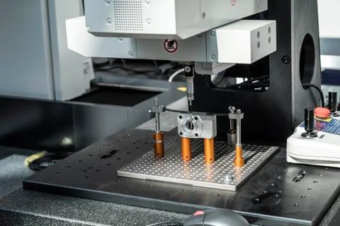 Changer racks and probe modules. Probe material stylus close-up process Stock Photos