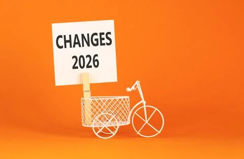 Changes 2026 symbol. Concept words Changes 2026 on beautiful white paper on.. Stock Photos