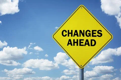 Changes ahead road sign Stock Photos