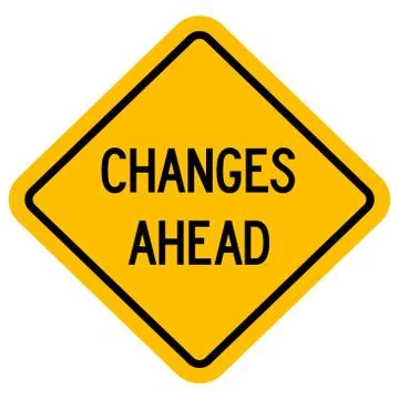 Changes ahead yellow traffic sign vector Illustrazione stock