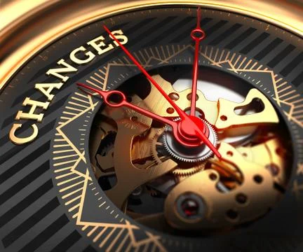 Changes on Black-Golden Watch Face. Stock Illustration