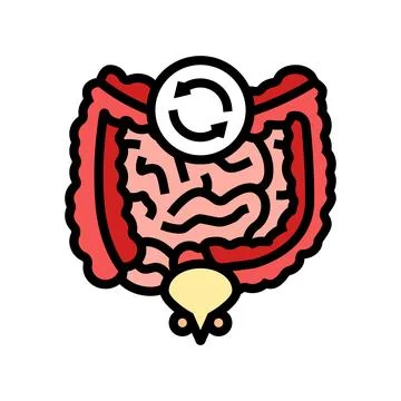 Changes bowel bladder habits disease symptom color icon vector illustration 스톡 일러스트
