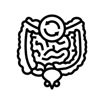 Changes bowel bladder habits disease symptom line icon vector illustration 스톡 일러스트